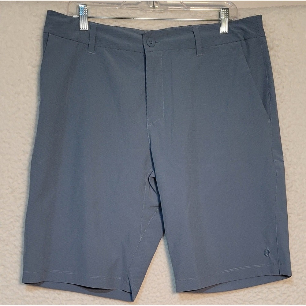 Hang Ten Mens Shorts Light Blue Size 34 Stretch Pockets Golf Logo Walking 1347